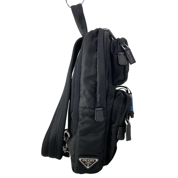 Prada Backpack 2VZ013 Black Navy Multi Nylon Leather main image 6